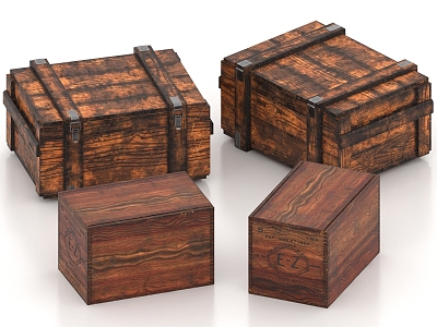 Wooden Box Wooden Treasure Box Wooden Storage Box Wooden Storage Box 3d model