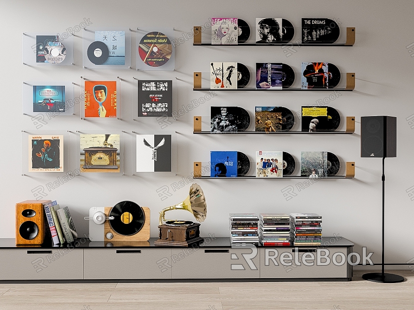 Modern record record ornaments vinyl record disc audio bookcase model