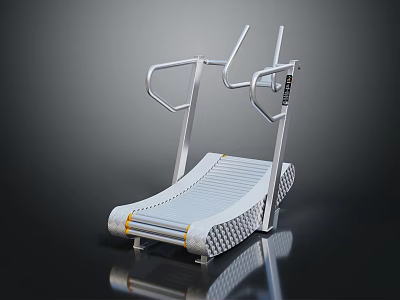 Modern Sports Equipment Treadmill Featuring Silver Frame And White Non Slip Running Belt 3d model