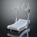 Modern Sports Equipment Treadmill Featuring Silver Frame And White Non Slip Running Belt