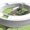 modern office building circular multi-storey office building 3d model