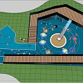 Colorful Modern Children's Play Area With Interactive Play Structures And Safe Spacious Design