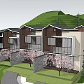 Cluster Of Scenic Boutique Guesthouses In Green Hillsides With Terrace Fields River And Trees