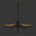 3D Rendered Pterosaur Model With Blue Green Body And Orange Black Gradient Wings