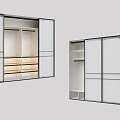 Modern simple sliding door embedded wardrobe embedded wardrobe sliding door 3d model