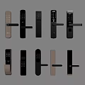 Various Modern Electronic Door Handles in Black and Brown Designs for Home Security