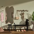 Mirror Shoe Changing Stool Hanger 3d model