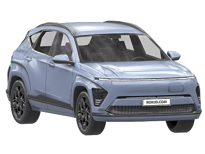 Light Blue SUV Car With Modern Design Front Grille And Alloy Wheels 3d model