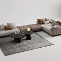 Modern Corner Sofa Arflex Sofa Coffee Table Sofa Coffee Table 3d model
