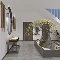 Elegant Piano Showroom Interior With Black Grand Piano White Piano Round Platform And Wooden Walls