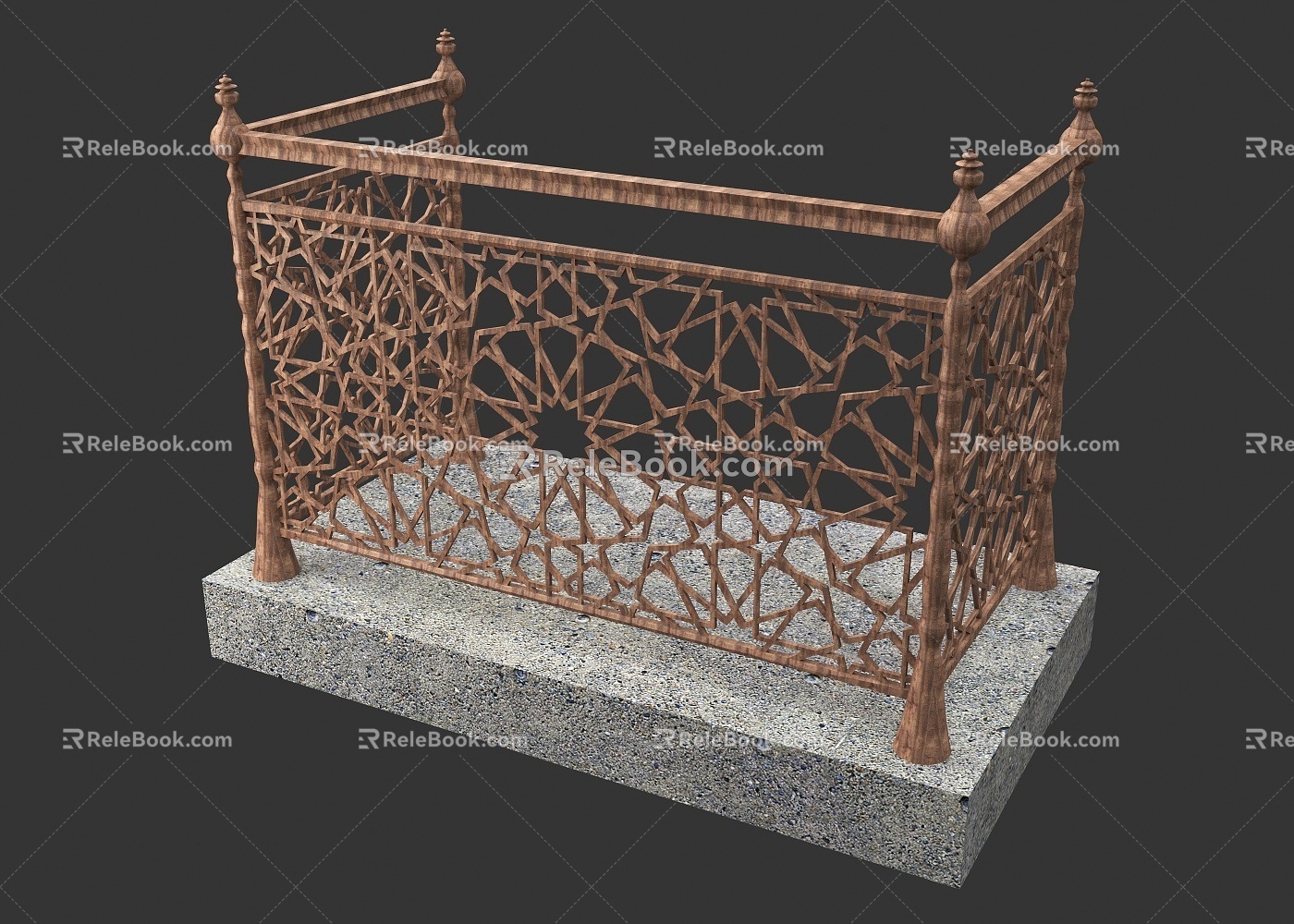 Wooden Railing Fence Balcony Railing Wrought Iron Railing Wooden Railing Fence Balcony Railing Wrought Iron Railing Wooden Railing Fence Yang 3d model