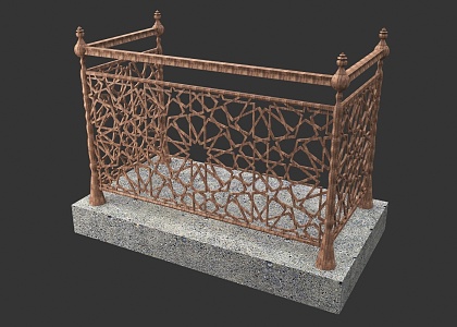 Wooden Railing Fence Balcony Railing Wrought Iron Railing Wooden Railing Fence Balcony Railing Wrought Iron Railing Wooden Railing Fence Yang 3d model