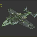 Blue Twin Engine Airplane with White Cross on Wings Metallic Finish Reflective Surface Dark Background