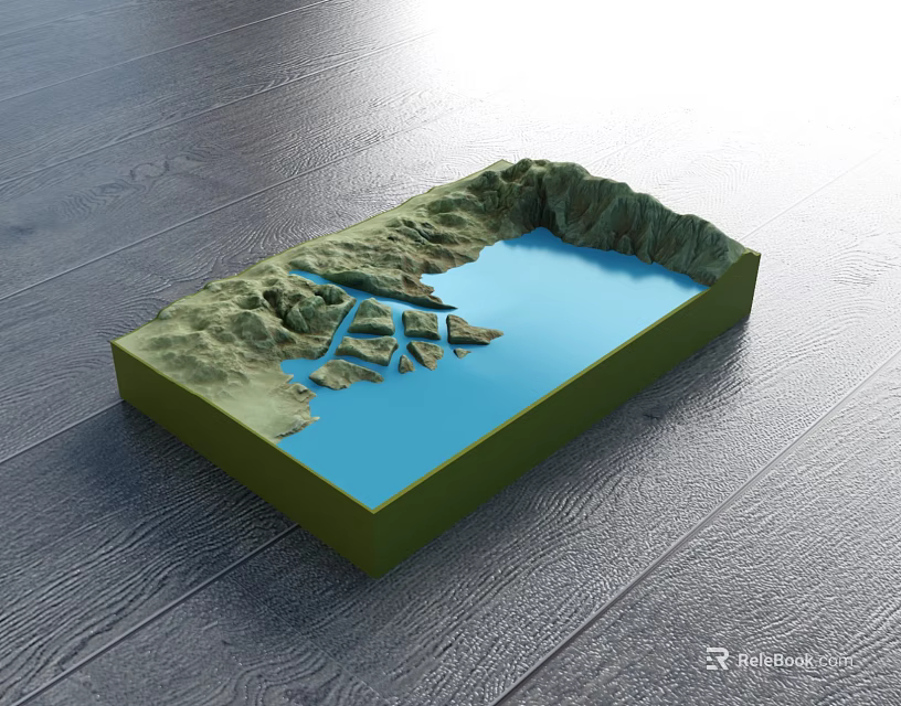 Commercial Equipment 3D Terrain Model Display Featuring Mountain And Water Structure 3d model 