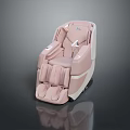 Modern Massage Armchair With Light Pink Upholstery And Multiple Control Panels