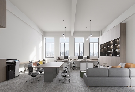 modern public office area office 3d model