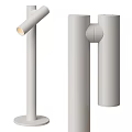 Modern Minimalist Table Lamp With Adjustable Arm And Sleek Cylindrical Pole 3d model