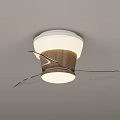 Modern Wooden Ceiling Light With Transparent Blades White Lampshade And Sleek Design