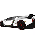 White Luxury Sports Car With Sleek Design And Black Red Accent Wheels