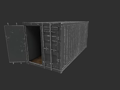 Open Door Shipping Container Building With Metal Structure And Interior Space 3d model
