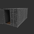 Open Door Shipping Container Building With Metal Structure And Interior Space