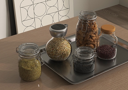 Condiment modern glass seasoning bottle 3d model