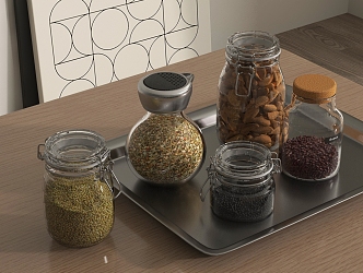 Condiment modern glass seasoning bottle 3d model