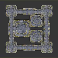 Brick Castle Model With Multiple Towers And Blue Tops 3D Design
