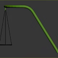 Green Metal Frame Hanging Chair With Circular Seat For Outdoor Patio Use