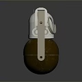 Vintage Grenade With White Top And Brown Textured Body Design