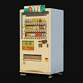 Old Beverage Vending Machine With Various Drinks And Green Tea Price Tag 3d model