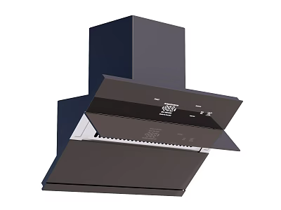 Modern Black Kitchen Range Hood Appliance With Digital Control Panel 3d model