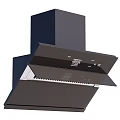 Modern Black Kitchen Range Hood Appliance With Digital Control Panel 3d model