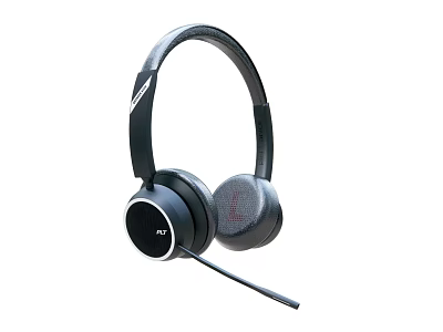 Black Over Ear Headphones With Microphone Comfortable Design And Clear Sound Quality 3d model