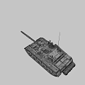 Military Main Battle Tank Model With Gun Barrel Tracks And Turret Details