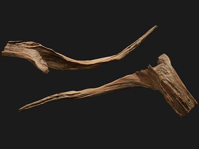 Natural Wood And Stone Decorative Pieces With Organic Texture For Home Decor 3d model