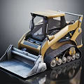 Yellow Skid Steer Loader With Tracks Front Bucket And Enclosed Cab 3d model