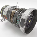 Futuristic Cosmic Spacecraft Thruster With Intricate Mechanical Structure And Metallic Components