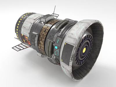 Futuristic Cosmic Spacecraft Thruster With Intricate Mechanical Structure And Metallic Components 3d model
