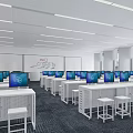 Modern Classroom Multimedia Classroom 3d model