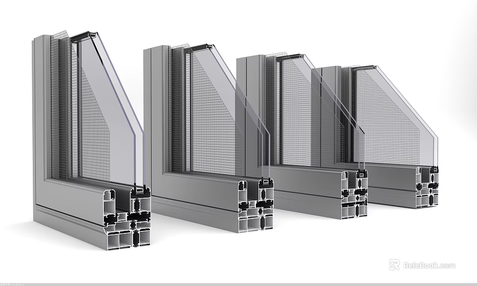 High Strength Broken Bridge Aluminum Profiles Hardware Tools for Doors and Windows Construction 3d model 