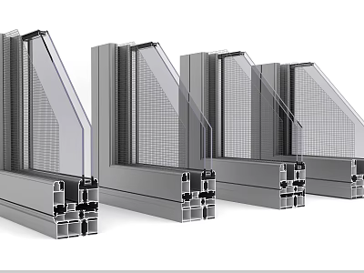 High Strength Broken Bridge Aluminum Profiles Hardware Tools for Doors and Windows Construction 3d model