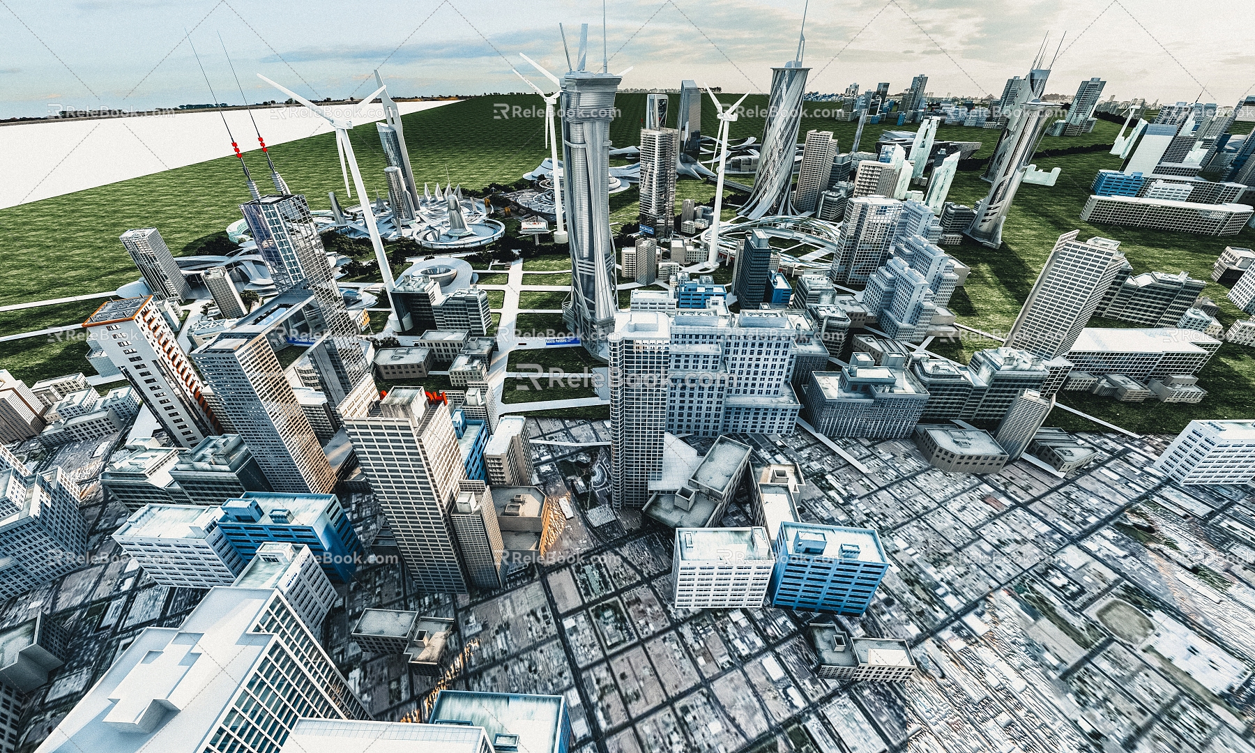 Modern City Future Technology City Doomsday 3d model