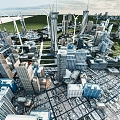 Modern City Future Technology City Doomsday 3d model