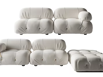 Modern double sofa combination 3d model