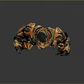Fantasy Character 3D Model With Green Skin Flame Armor Sharp Claws And Mighty Look