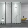 Modern Shower And Sauna Interior Design With Marble Walls Glass Enclosure And Bathtub