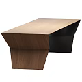 Stylish Modern Wooden Long Tables With Unique Geometric Black Metal Legs Design