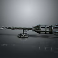 Ornamental Metal Decorative Tool With Spiral Shaft Forked End And Circular Base