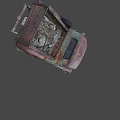 Rusted Vintage Truck With Green Red Patina And Classic Front Grille Design